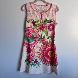 101 Idees floral Boho tunic style dress size M/L